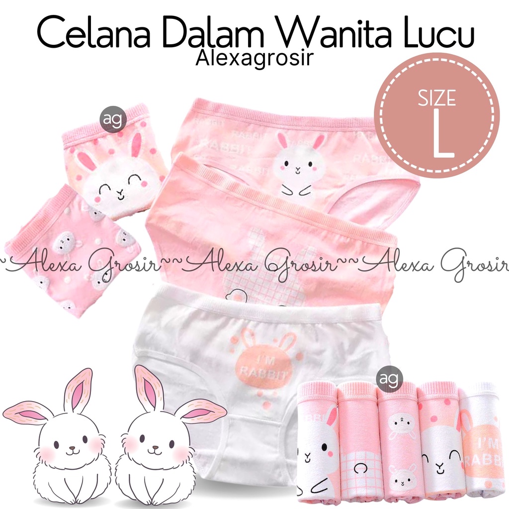 Celana dalam  wanita Rabbit kelinci Underware Daleman cewek import  kualitas bagus Size L- ALEXAGROSIR