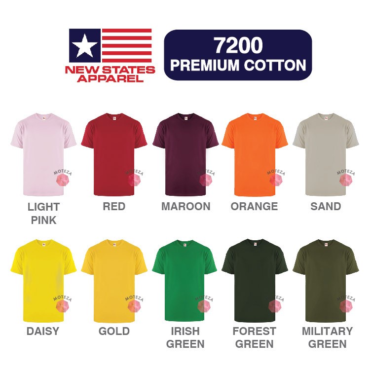 Kaos Polos Combed 24s Original -NSA Premium Cotton 7200 - WARNA (Warm) - GROSIR