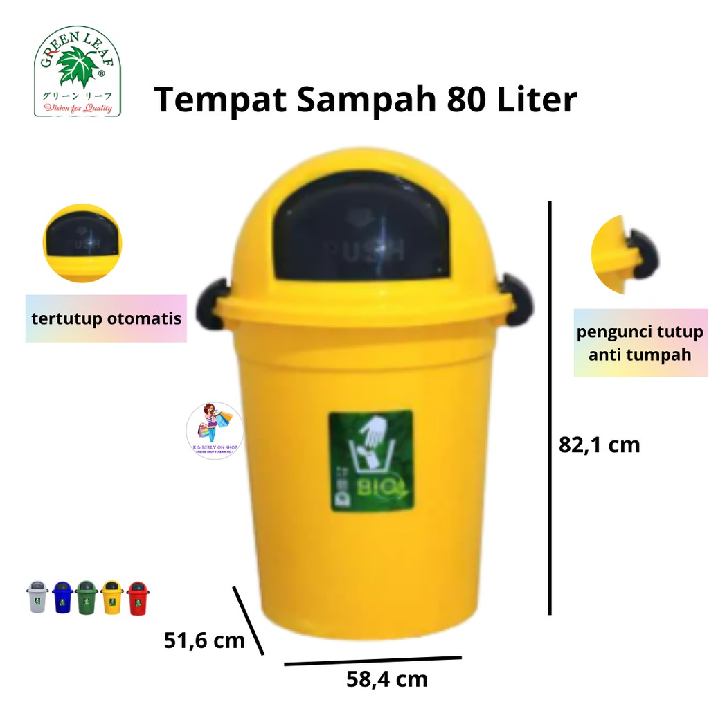 Tempat sampah BIO 80 liter green leaf 2008