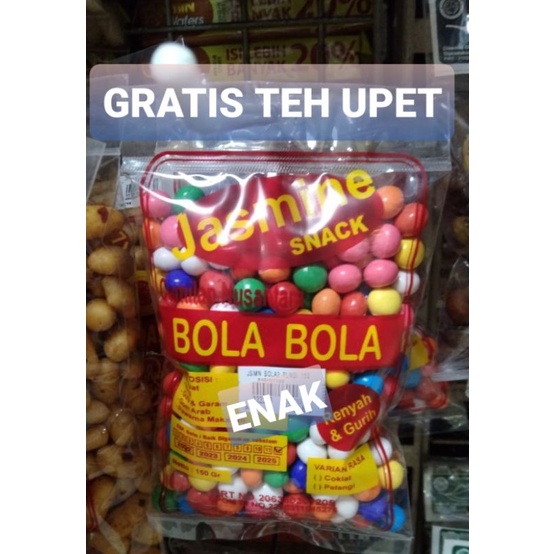 

Permen Biskuit bola pelangi enak manis 150 gram GRATIS TEH upet Khas Cirebon