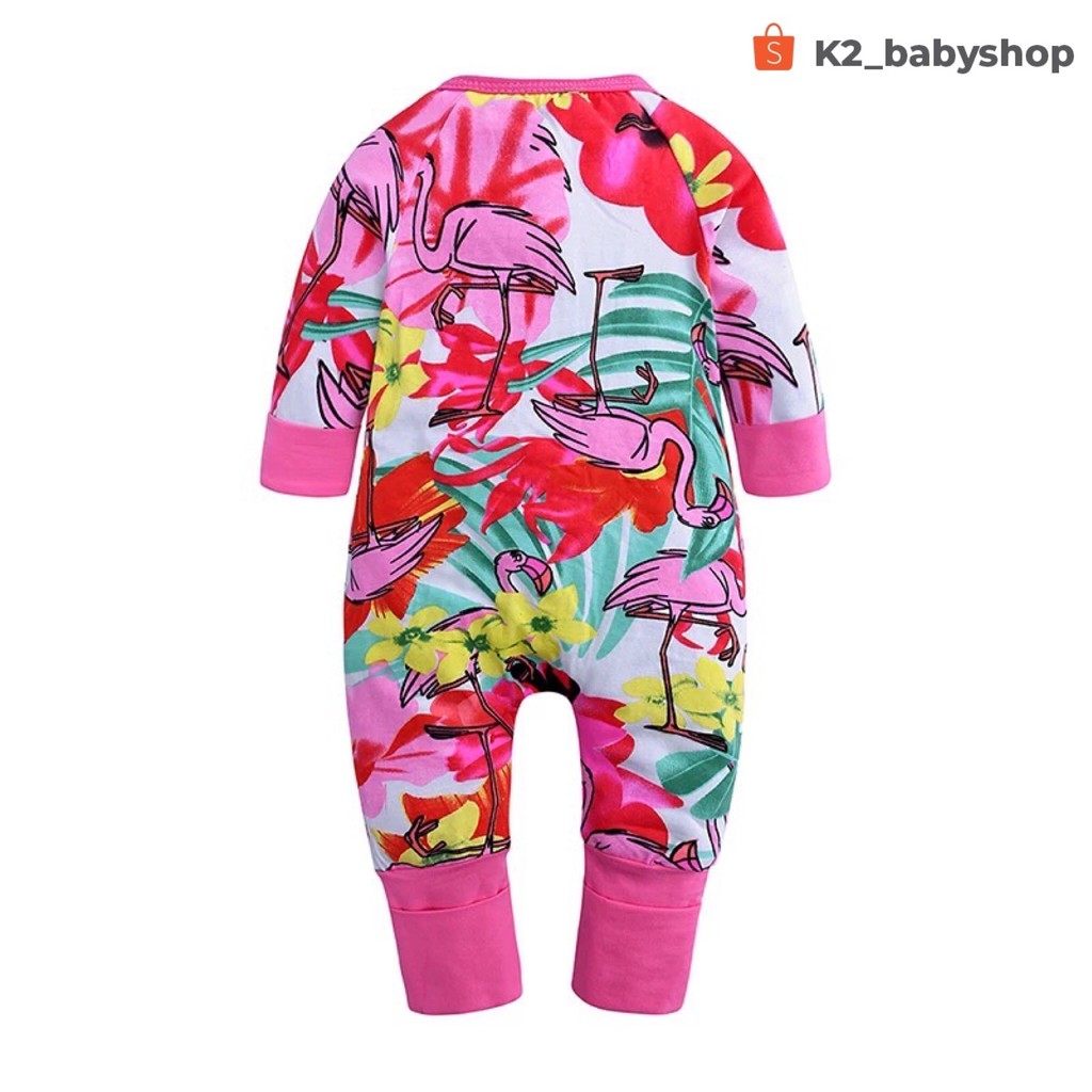 BABY K2 - BABY LONG ZIPPYSUIT MOTIF FLAMINGO KODE 00007