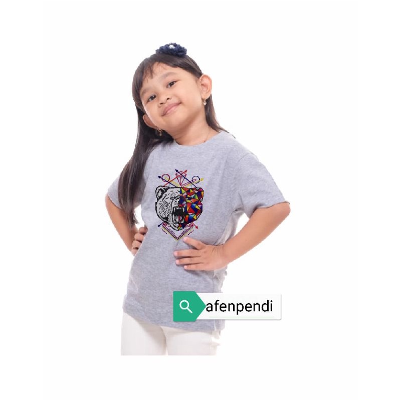 kaos anak baju anak 2-10 tahun oblong anak motif panda beruang  size S M L XL