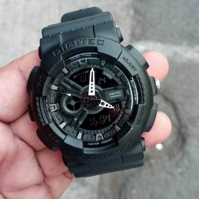 Jam Tangan Pria Digitec 2020 Hitam Original Strap Rubber Water Resist.