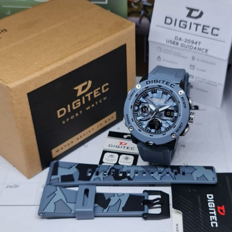 Jam Tangan Pria Fashion Analog DIGITEC DA 2094 Set Rubber Origina