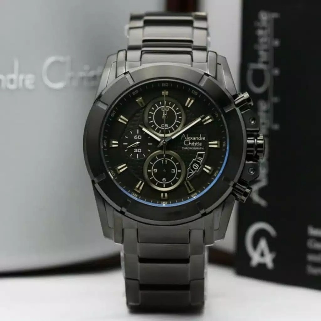 alexandre Christie  AC 6226 pria original  stainless steel hitam