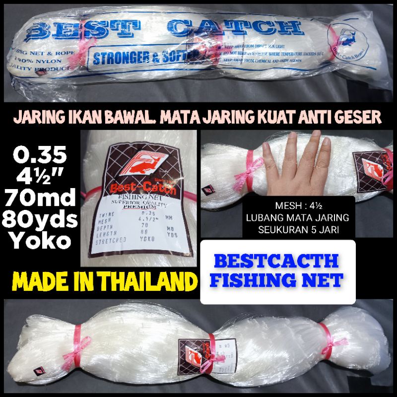 JARING SENAR BEST CATCH 0.35MM 4½ JARING JALA FISHING NET JARING PUKAT IKAN JARING BAWAL PUKAT BAGUS