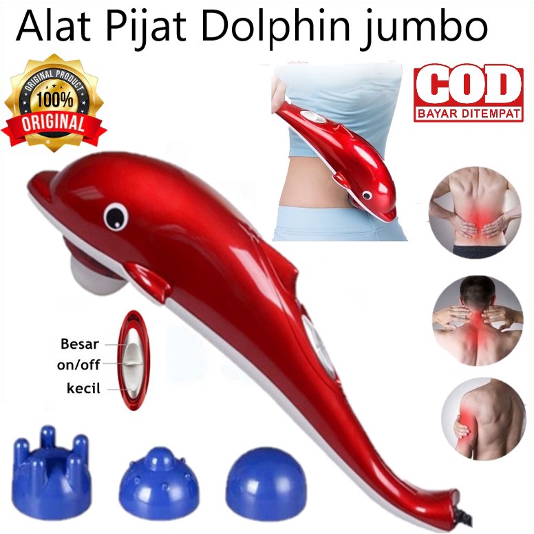 [ TERMURAH } Alat Pijat Elektrik Dolphin Stress Pain Reliver Massager USB Charging small dan jumbo -  Alat Pijat Infrared Dolphin Massager / Alat Pijat lumba lumba / Alat Pijat Elektrik serbaguna / Pemijat Punggung Elektrik / pijat leher, perut, kaki