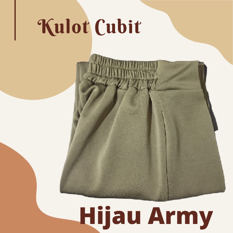 KULOT CUBIT SCUBA PREMIUM KULOT DEWASA HIGHWAIST KULOT POLOS - SC 103-HIJAU ARMY