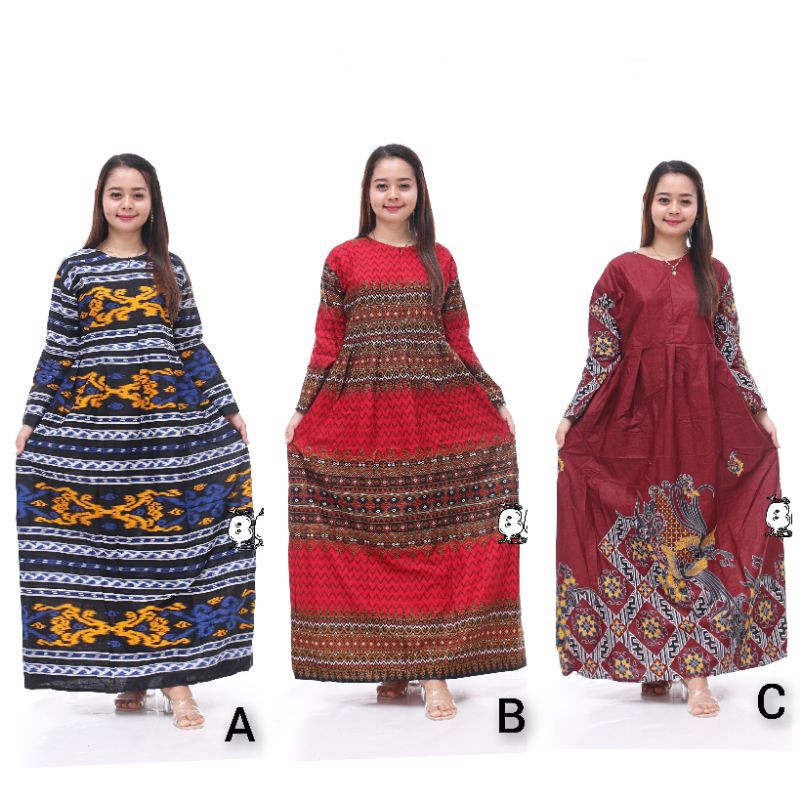 BAJU GAMIS BATIK WANITA - GAMIS BATIK JUMBO - GAMIS BATIK ALLSIZE - GAMIS SYARI