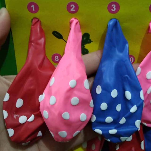 Balon Pesta Latex Polkadot Papan Isi 40Pcs