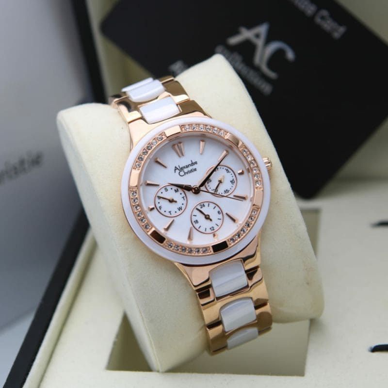 Alexnadre christie Ac 2299 LH wanita white putih rosegold keramik