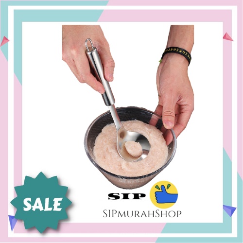 Sendok Pembuat Bakso Premium / Cetakan Bakso Stainless Anti Lengket / Cetakan Bakso Premium Meat Mold Sendok Pembuat Bakso Stainless Steel Hand Press Meatball