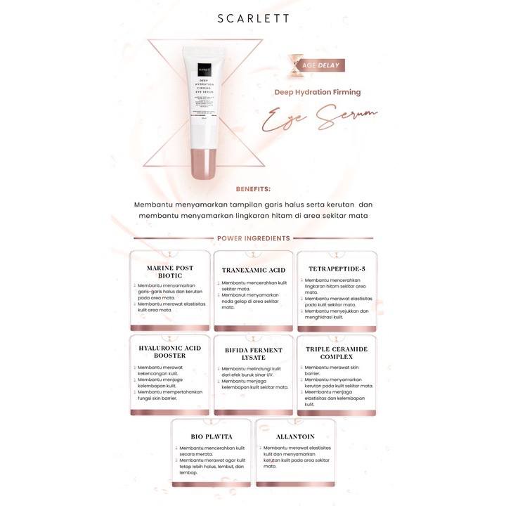 Scarlett Whitening Age Delay Eye Serum Cleanser Essence Toner Moisturizer