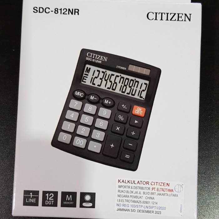 

CODES0X-04 CALCULATOR CITIZEN SDC 812 NR