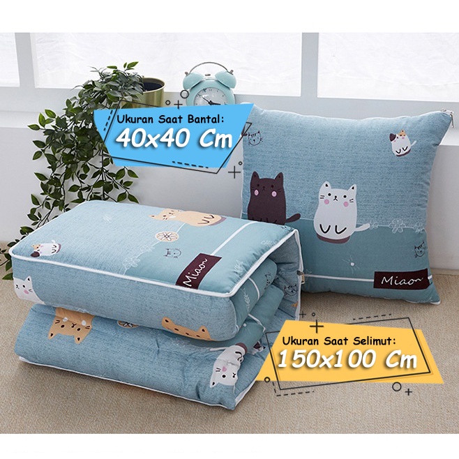 Bantal Jadi Selimut Balmut Karakter Selimut Bantal Lipat Dewasa Jumbo 150x100 Cm Bantal Sofa