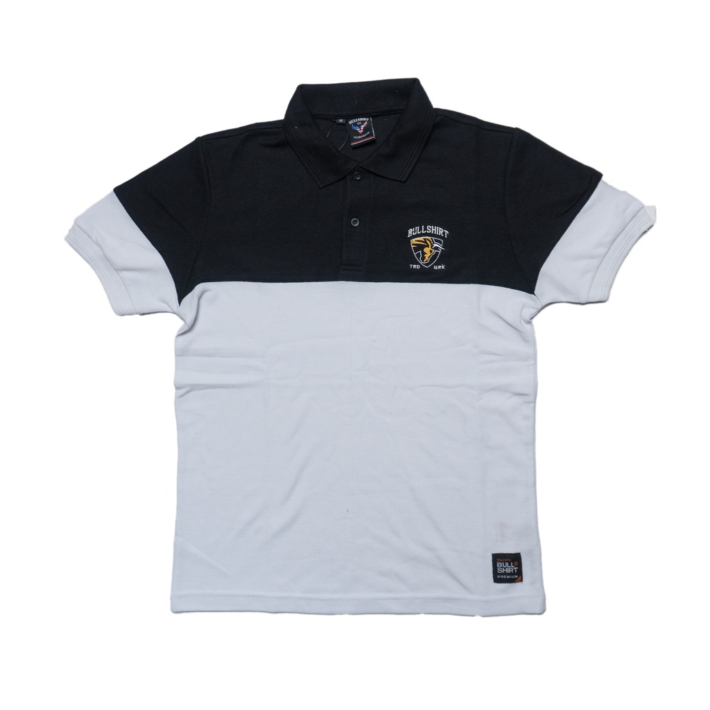 BULLSHIRT Kaos Polo Kerah Pria Distro Original Premium Lacoste Polo Shirt Putih Hitam