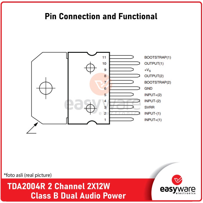 TDA2004R Dual Audio Power 2 x 12W - TDA2004 Audio