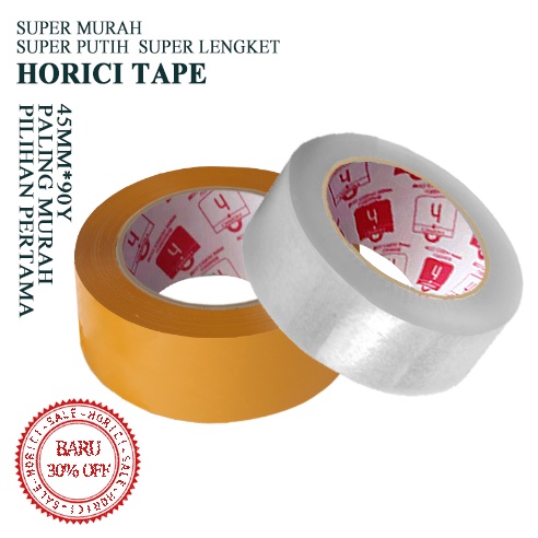 MURAH SUPER CLEAR 45mmx90Y LAKBAN BENING DAN COKLAT HORICI TAPE/ISOLASI