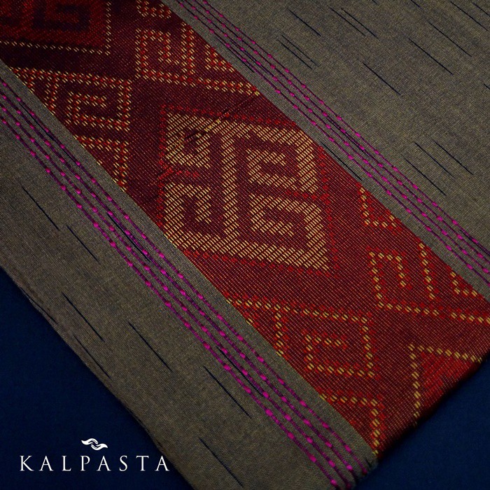 Kain Songket Lurik Gerimis Hijau Tumpal Merah - Kain Tenun Lurik Klaten Jogja Solo