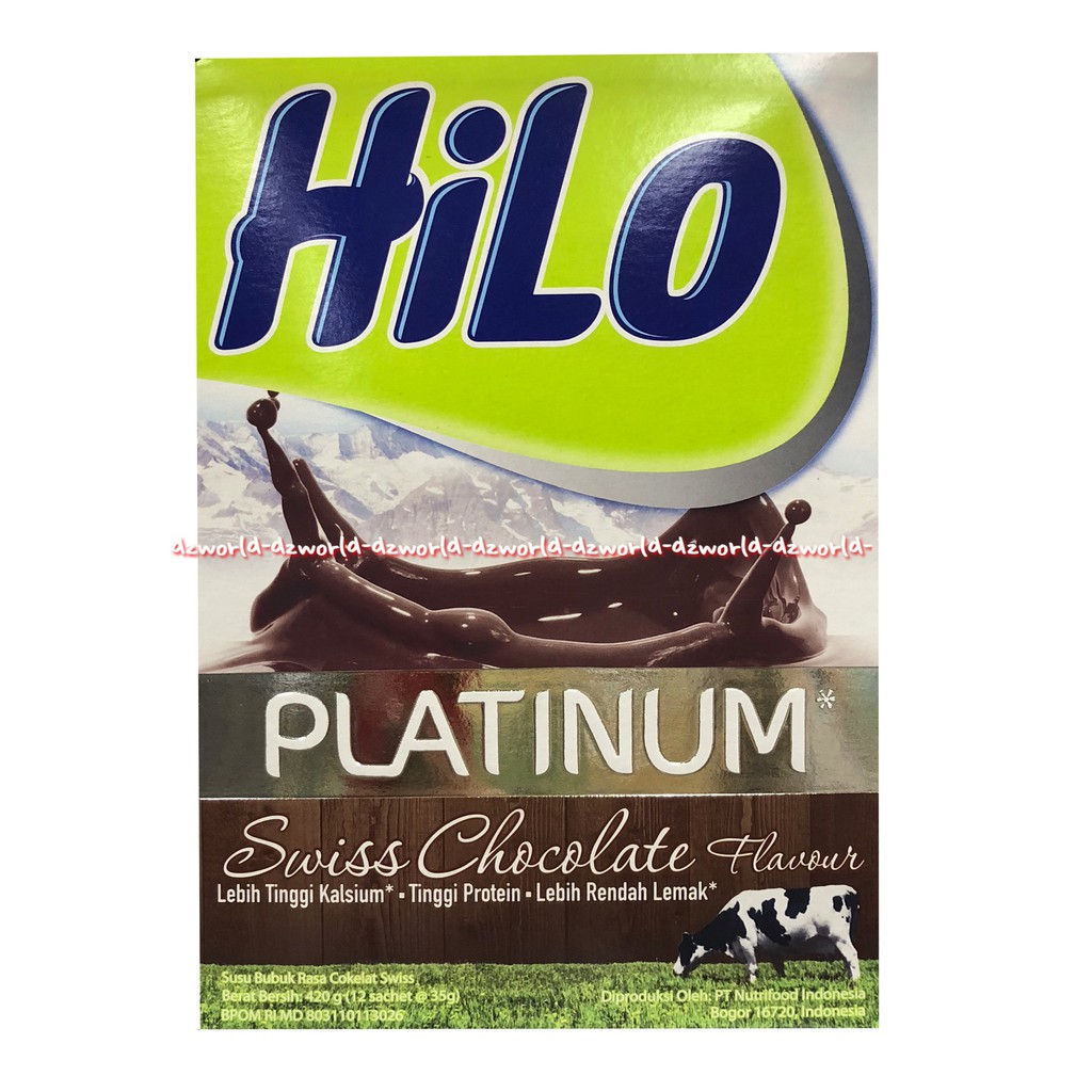 HILO Platinum Swiss Chocolate 420gr Coklat Susu Hilo Platinum Swis Chocolate Susu Tinggi Kalsium Hailo