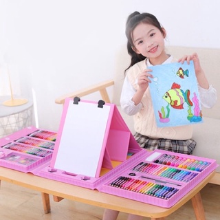 ART Crayon Set Alat Menggambar Anak Krayon Cat Air Rautan Pensil Warna 208 Buah