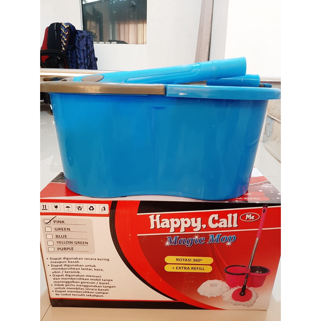 Alat Pel Putar Double Bucket lantai Spin Mop / spinmop/ magic mop happy call