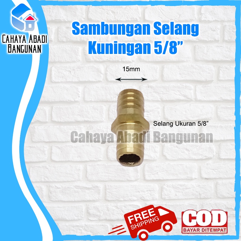 Sambungan Selang Air Kuningan 5/8&quot; Inch Inchi Inci