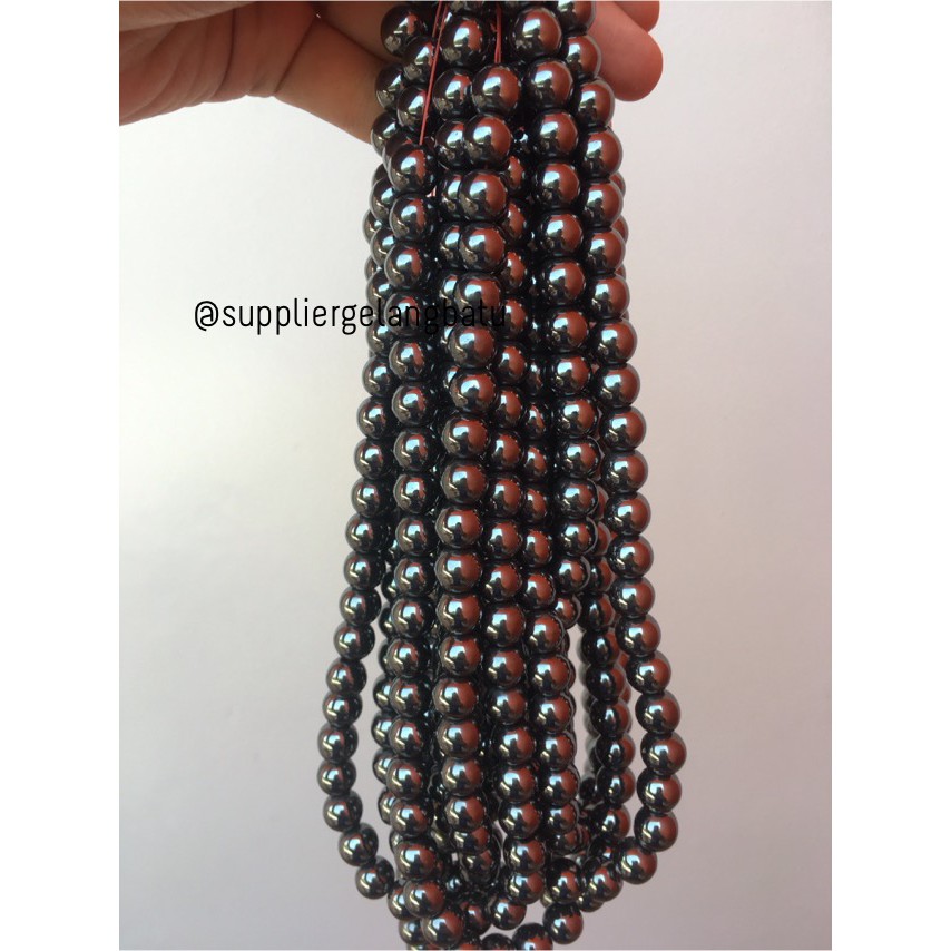 bahan brustin hematite badar besi 10mm per renceng grosiran blustin aksesoris craft kesehatan grosir