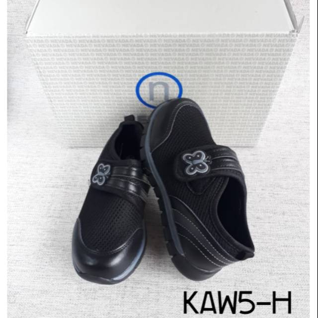 Sepatu Sekolah Anak Sneaker Hitam Brand MATAHARI Nevada