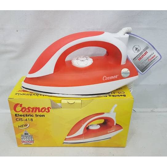 Cosmos setrika listrik stainless CIS418 - CIS 418 gosokan  anti lengket