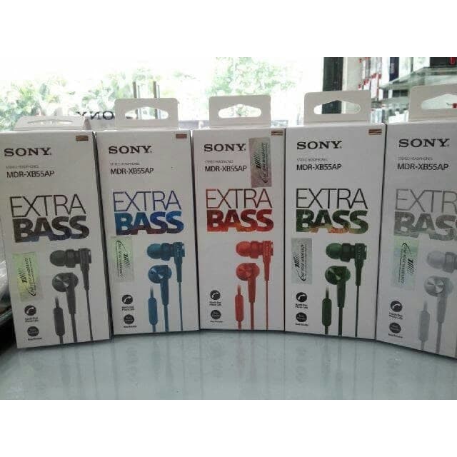 Earphone Sony extra bass MDR-XB55AP With Mic garansi resmi / original