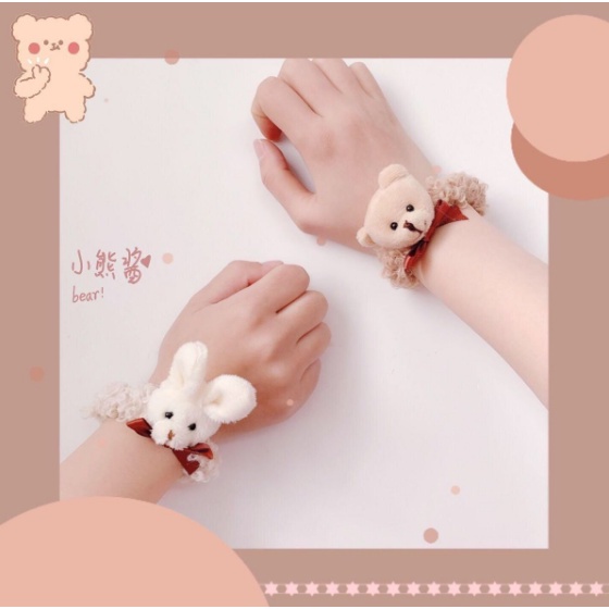 IKAT RAMBUT WANITA BEAR RABBIT AKSESORIS RAMBUT SCRUNCHIE FASHION KOREA IMPORT AK60