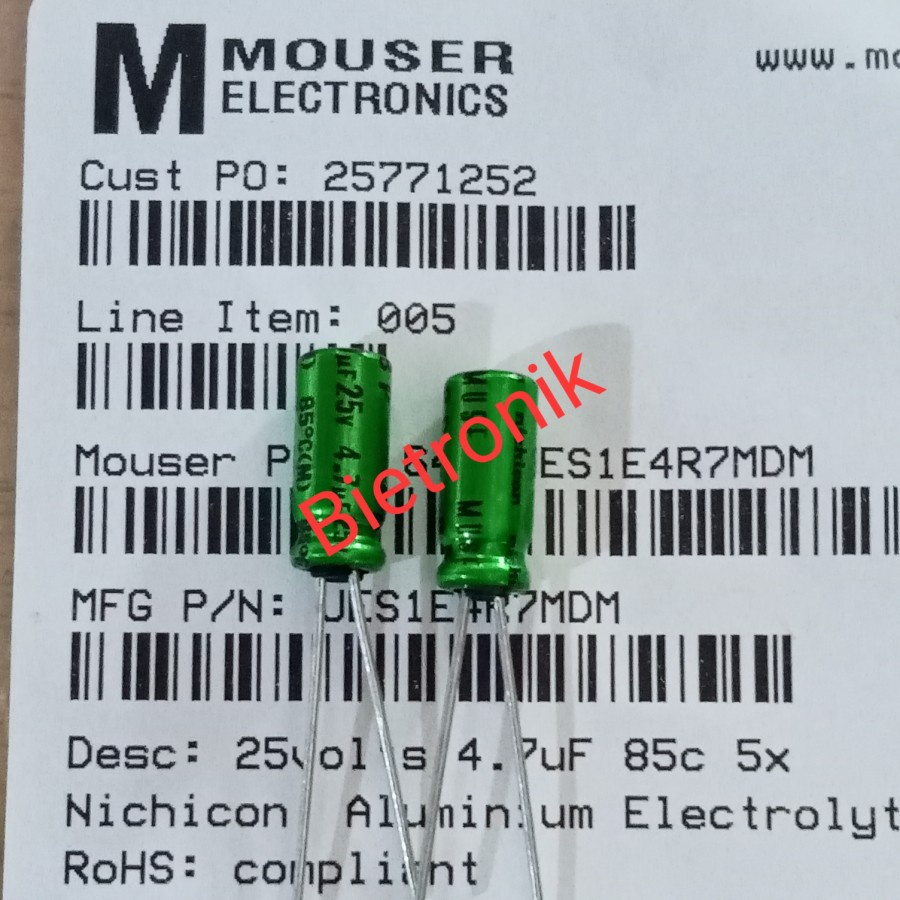 Kapasitor 4.7uF 25V BP Bipolar Nichicon MUSE