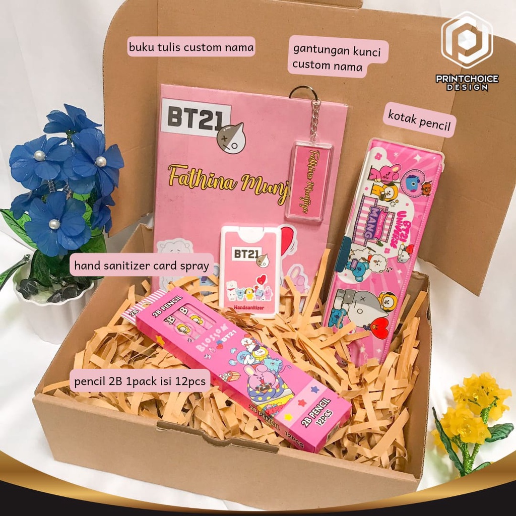 PAKET ALAT TULIS LENGKAP / GIFT BOX / PAKET KADO /  HAMPERS KARAKTER BT21