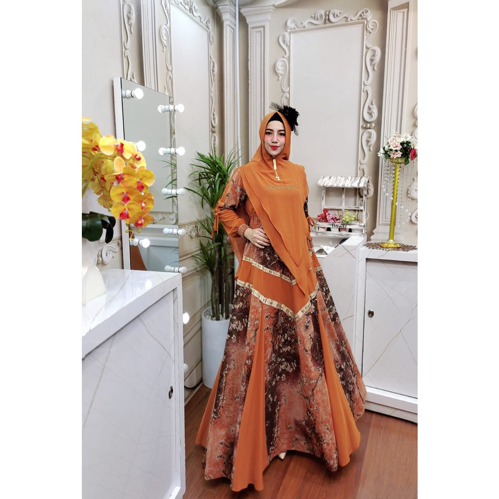 Zahira1808 Sale Mariani Zahira Series Motif Bunga Gamis Ceruty Baby Doll Premium Best Seller Ori Bes