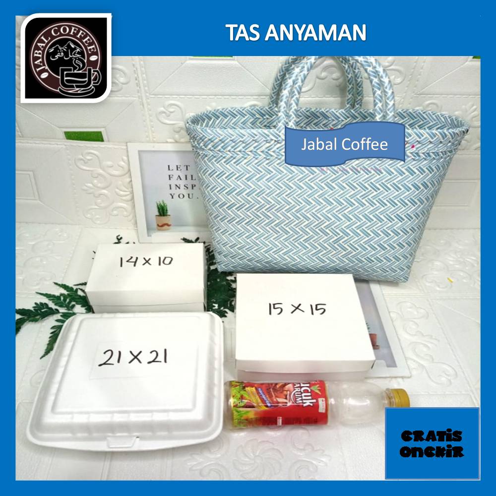 Anyam Tas Hampers Motif Halus Ukuran S  / Tas Anyaman Plastik Motif Halus Ukuran Kecil S Keranjang Belanja 03