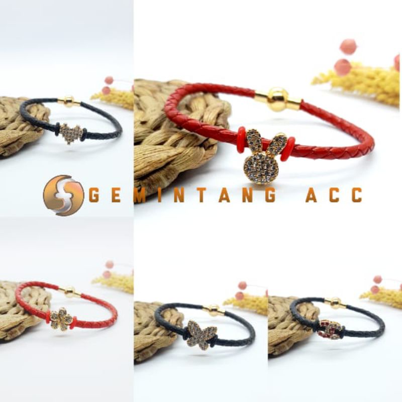 Gelang Tali Wanita Liontin Xuping Lapis Emas Gelang Tali Anak