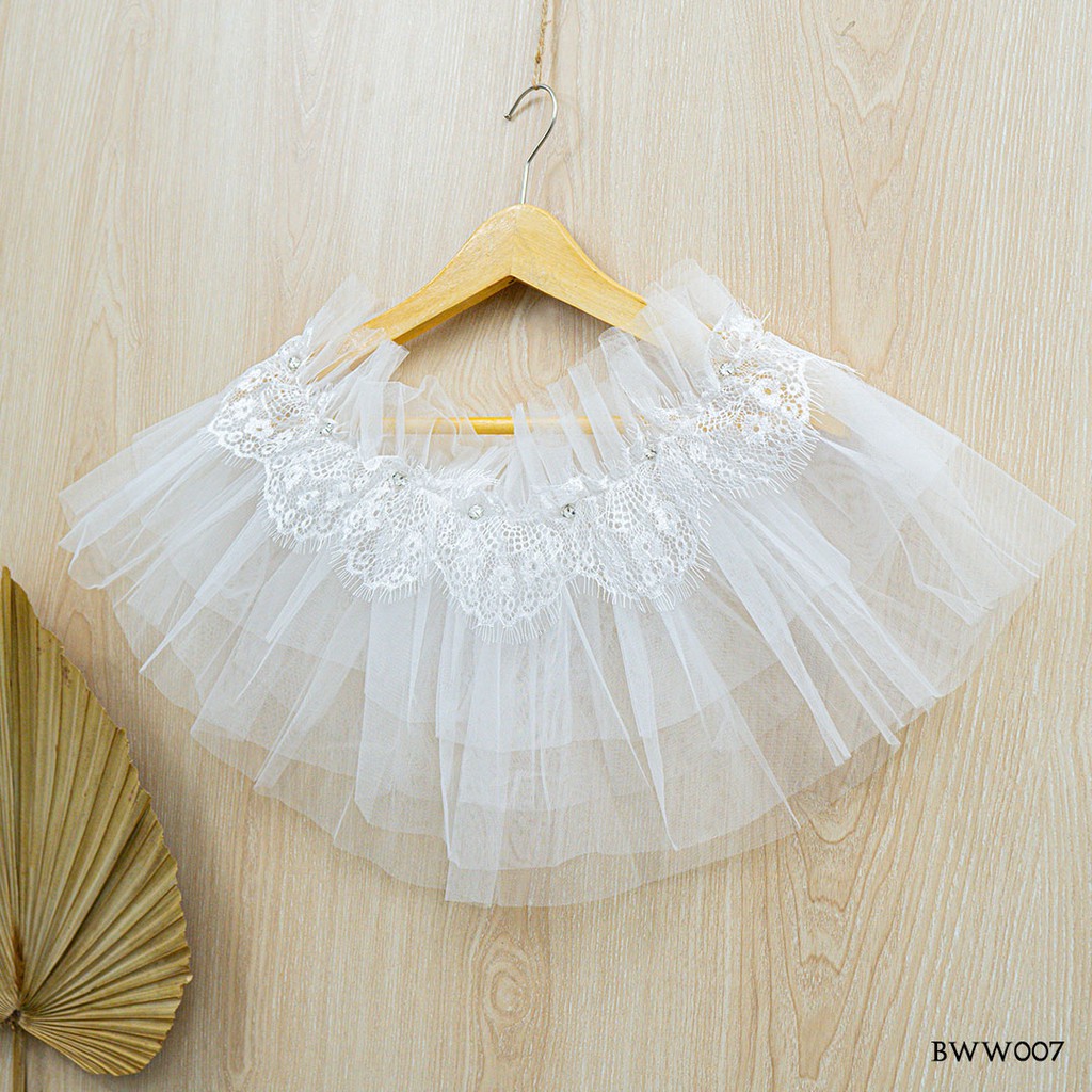[STOK TERBATAS] BOLERO PERNIKAHAN PENGANTIN WANITA PUTIH MODERN BWW007