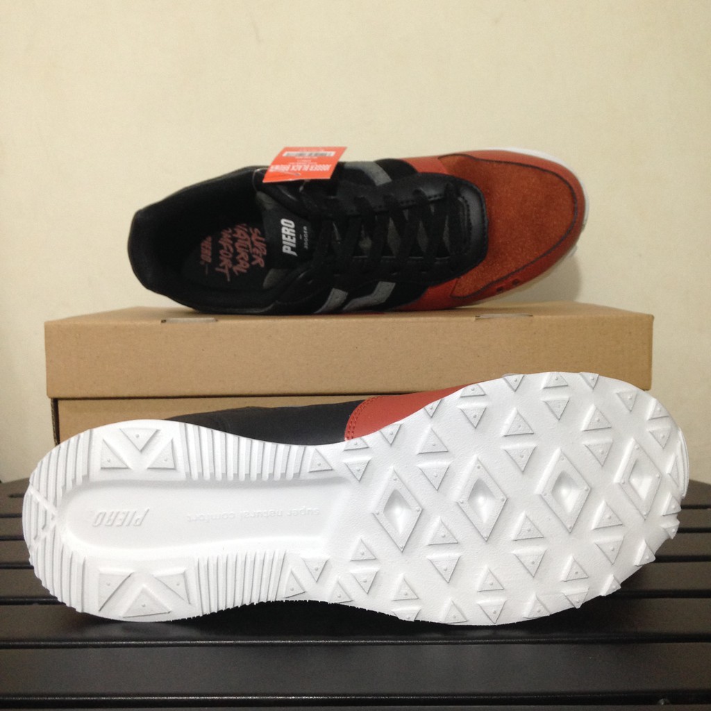 Sale Sepatu Casual Piero Jogger Black Brown P20571 Original BNIB