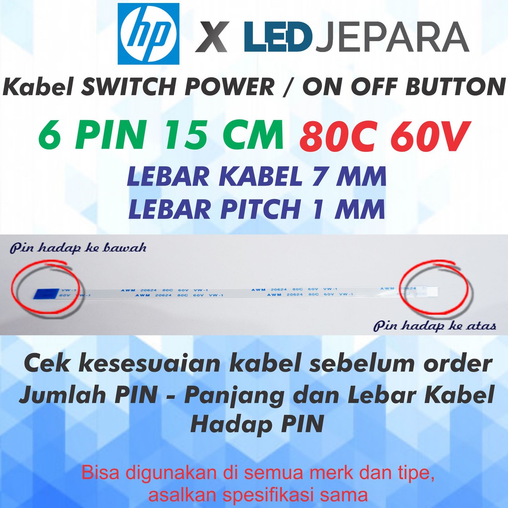 FFC Kabel Flexible SWITCH POWER Laptop HP Kabel Fleksibel Power ON OFF Laptop HP