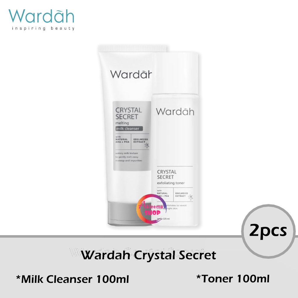 Paket Wardah Crystal Secret Pembersih Wajah 2pcs (Cleanser 100ml+Toner 100ml)