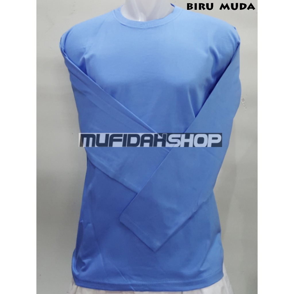 kaos Polos nC59 Biru Muda Lengan Panjang