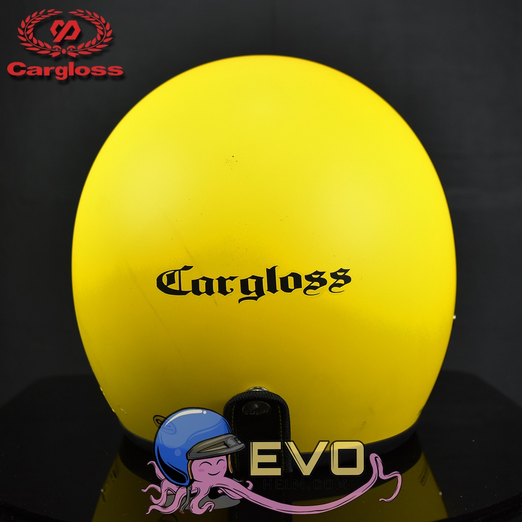 HELM CARGLOSS ORIGINAL CFM RETRO ARMY HALF FACE - YELLOW DOFF + KACA DATAR