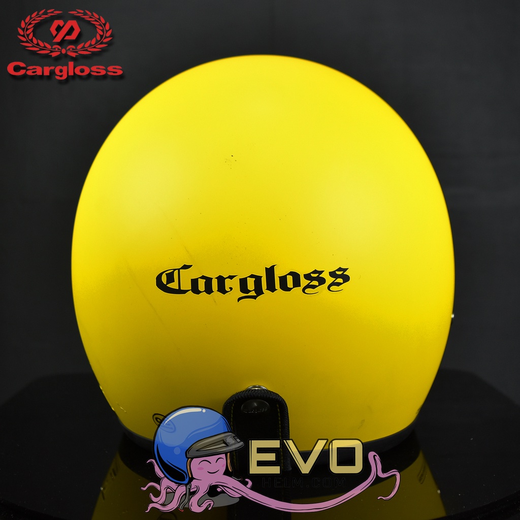 HELM CARGLOSS ORIGINAL CFM RETRO ARMY HALF FACE - YELLOW DOFF + KACA DATAR