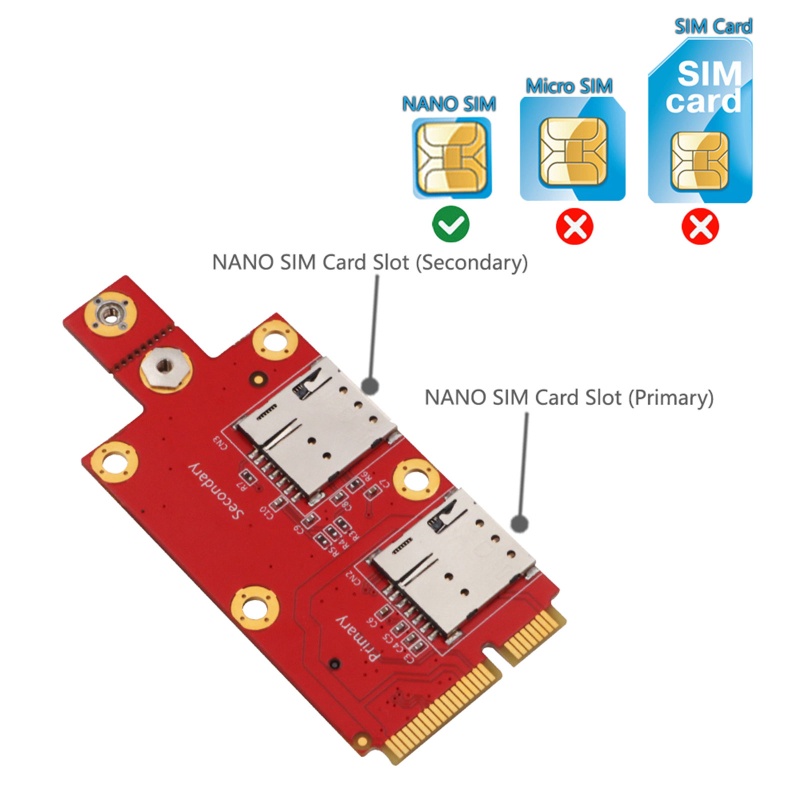 Btsg Untuk M.2 Untuk Kunci B Ke Mini PCI-E Adapter Converter Dengan Dual Untuk NANO SIM Card Slot Untuk Modul 3G/4G/5G