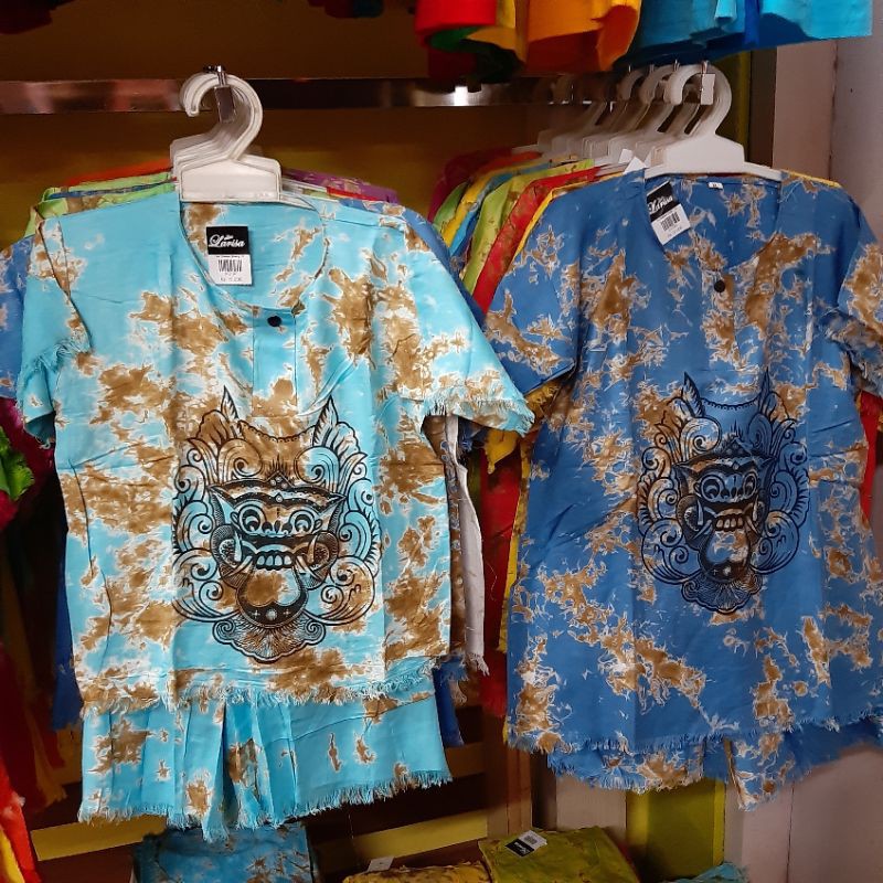 SETELAN ANAK BAJU BARONG ANAK KATUN RAYON TIPIS KAOS ANAK OLEH OLEH BALI