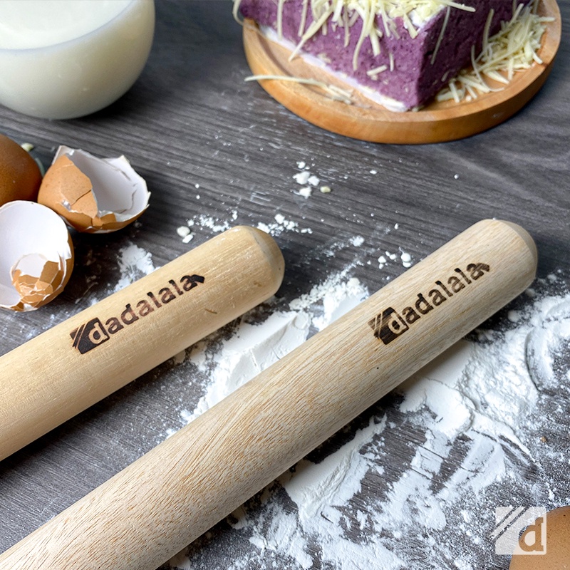 DADALALA Rolling Pin Adonan Kue Model Stick Ukuran Kecil 30 Cm Bahan Kayu Mahoni