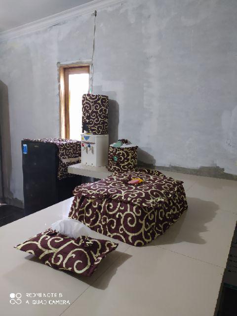 Kitchen Set Daun Rambat (taplak Meja, Tudung Saji, Tempat Tissue, Cover Kulkas, Galon, & Magic Com)
