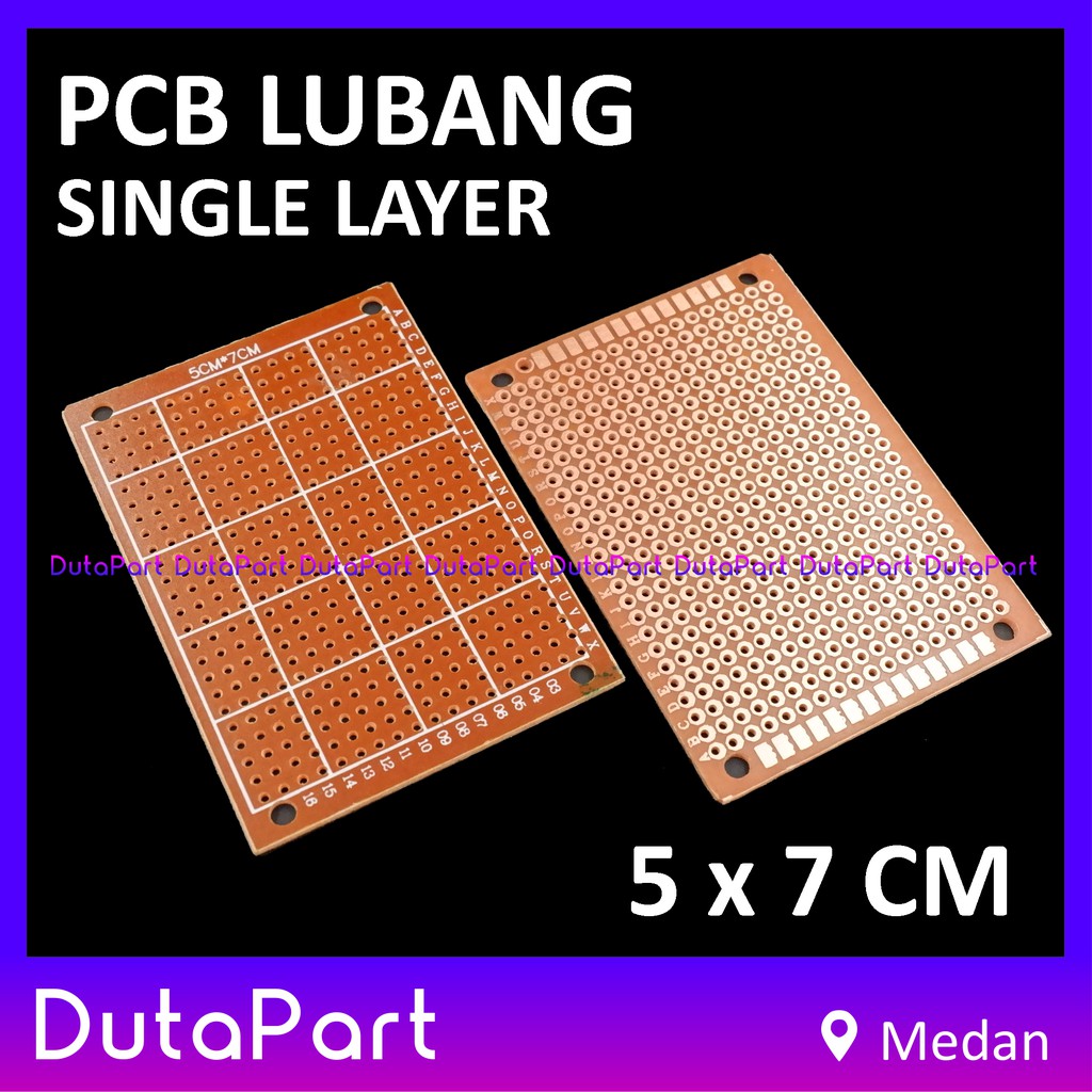 5x7 cm PCB Lubang Satu Sisi Single Layer Fiber 5*7 Prototype Board