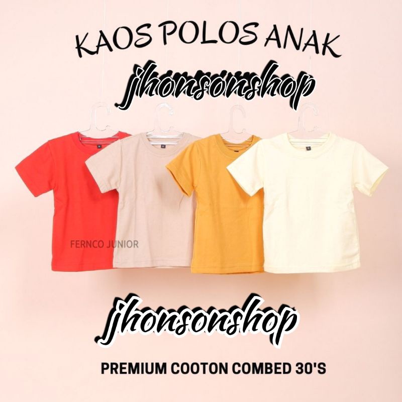 kaos oblong polos anak-anak cwe/cwo catton combat bahan adem dan enak dipakai. buat usia 2-11